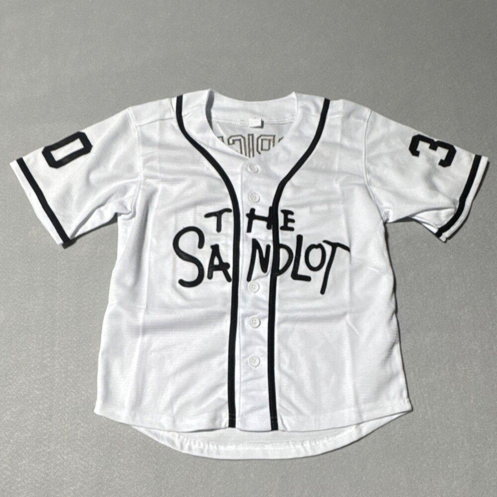 The Sandlot Rodriguez 30 Youth Small Baseball Jersey White Black Boys Girls